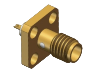 China Straight SSMA Female RF Coaxi Connector 4 Hole Flange Mount Microstrip with Solder Cup wholesale