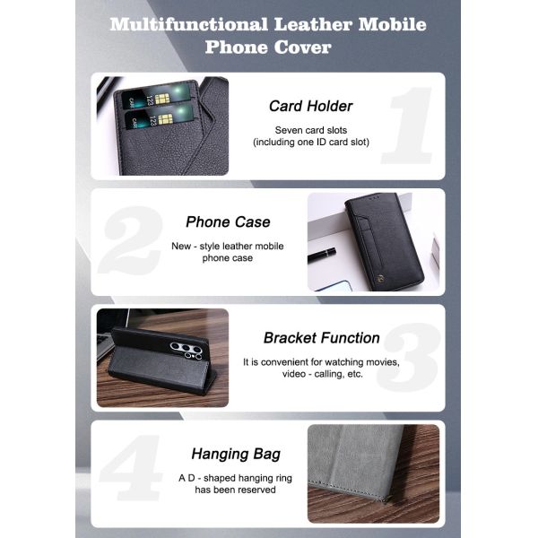 Business Style Card Holder Wallet Case OEM / ODM Leather Cell Phone Wallets