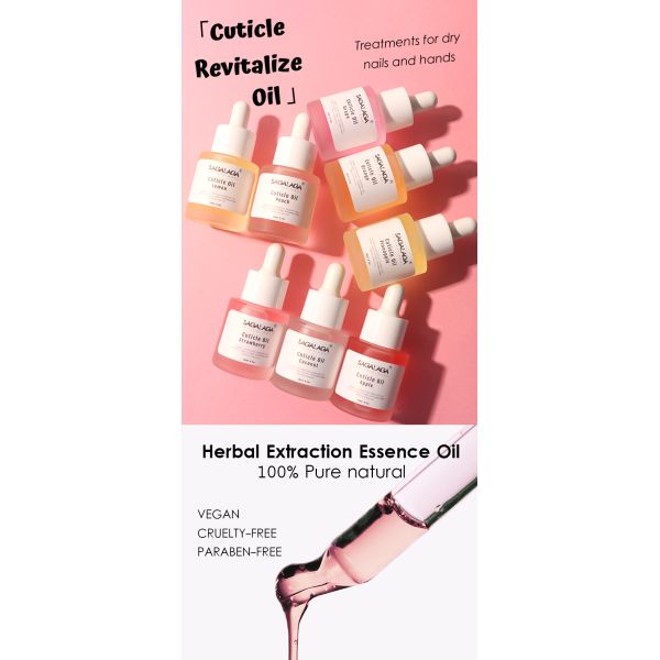 Nail Treatment Cuticle Revitalizer Oil Natural Tube Nail Pink Cuticle Oil Bottle for Nails