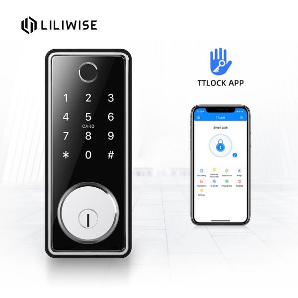 Quality Smart Bluetooth Key Card Door Lock Full-Automatic Fingerprint Digital Deadbolt for sale