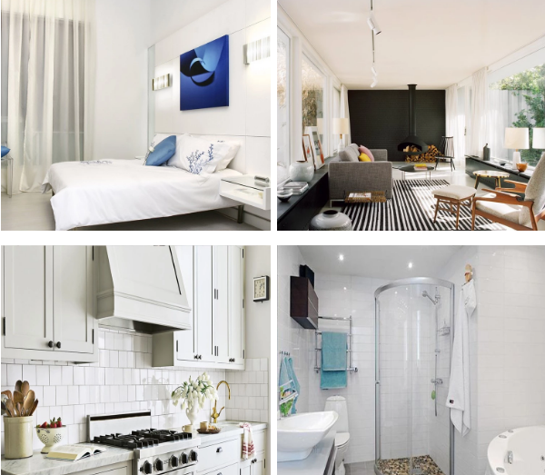 Three Rooms Simple Residential House , H Section Steel Small Prefab Cottages