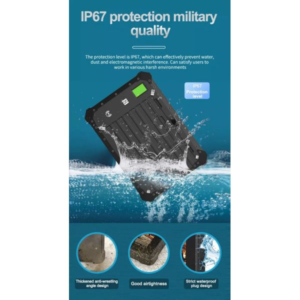 Rugged Industrial IP67 UHF RFID Reader Android WIFI 4G Bluetooth Fingerprint Barcode Scanner Tablet