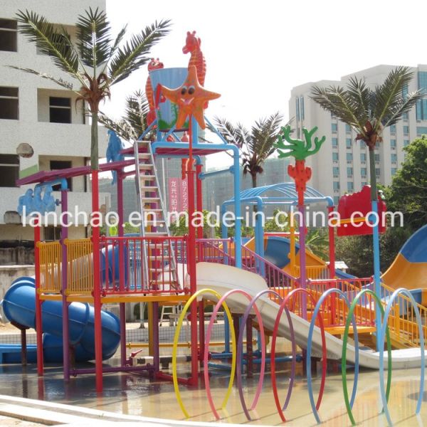 Play Equipment Splash Water Playground Fiberglass Spray With Kids Slide