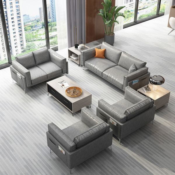 Modern Comfortable Modern Sofa For Office Reception Fabric Material OEM