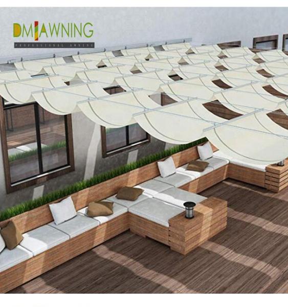 Sus316 Fabric Waterproof Retractable Cover Pergola Sliding retractable pergola canopy