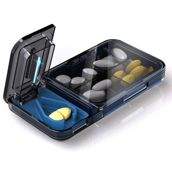 Quality Fish Oil Vitamin Bpa Free Pill Organizer Case With Cutter 4 Times A Day Weekly for sale