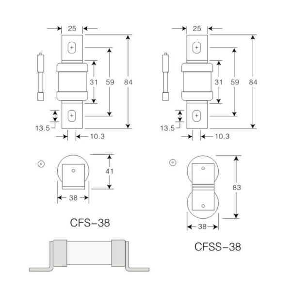 High Voltage HRC Fuse Bolt Connected AC/DC 5-800A CE Standard 690VAC 500VDC Fast Speed