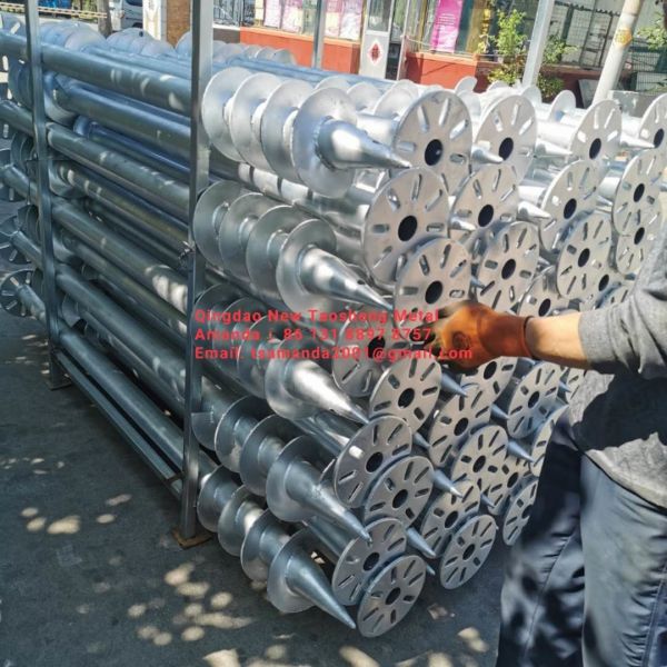 ASTM A153 HDG 580mm 120KN ground screw post anchor