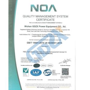 Wuhan GDZX Power Equipment Co., Ltd Certifications