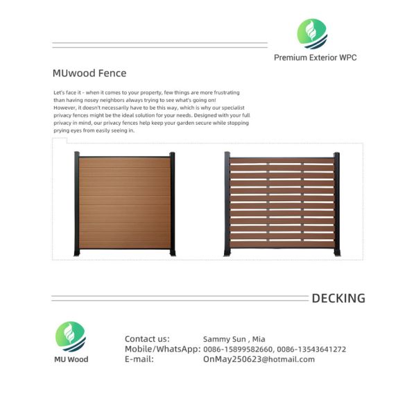 Recycled WPC Composite Fencing Boards Garden Composite Decorative Fence Panels