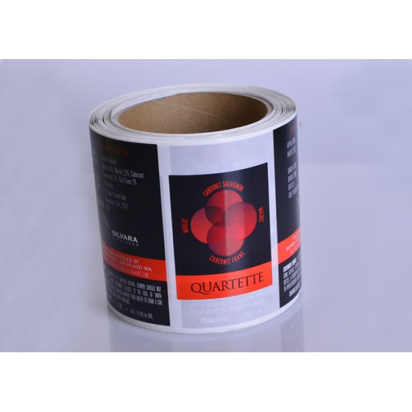 Custom cmyk glossy varnishing spot UV wine bottle packaging sheet roll labels printing