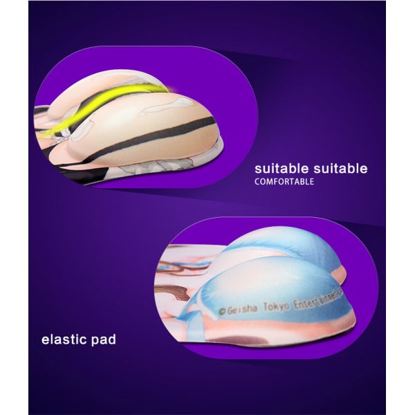 No Fade Anime Girl custom 3D Mouse Pad With Wrist Rest Art Printed