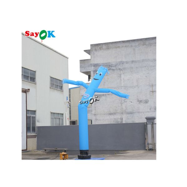 Inflatable Wacky Waving Tube Man 5m Blue Single Leg Inflatable Air Dancer Wave Man With Blower