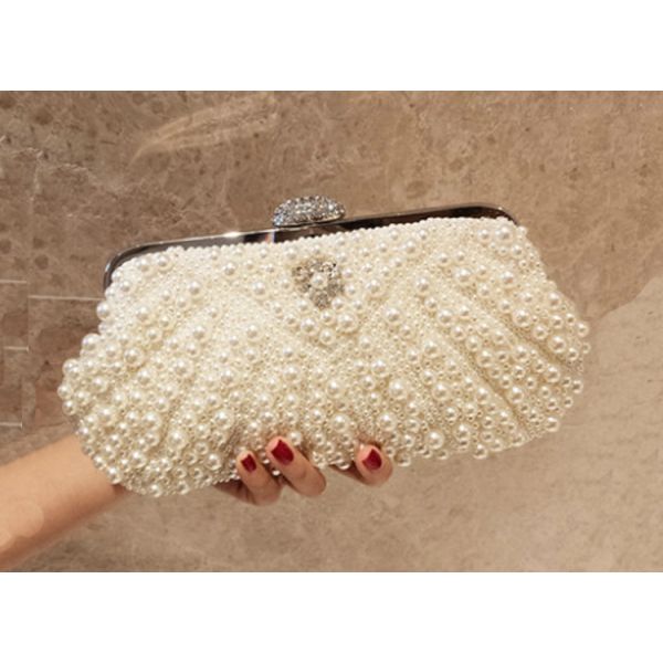 Korean wedding bag high-end pearl bag clutch chain single shoulder bag fashionable lady pearl banquet evening bag