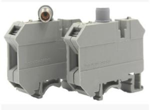 China SUK-10RD/X led fuse terminal block DIN rail terminal blocks 800VM10A gray color din rail connector wholesale