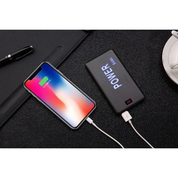 Custom Laser LED Logo Flashing Light Portable Mobile Power Bank 5000mAh for Promotional gift