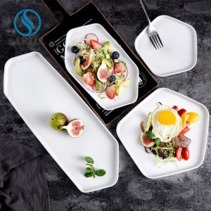 Irregular Solid Contemporary Pure White Porcelain Plate Gifts