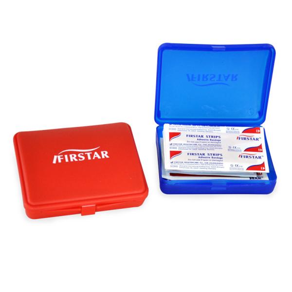 Quality Mini Pocket Organizer First Aid Kit Storage Box Label Small Red Blue 10.5x9.3x3cm for sale