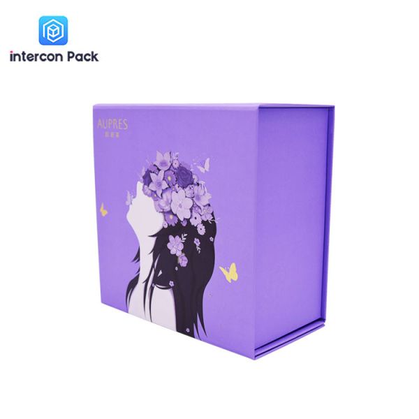 Hardcover Cardboard Paper Gift Boxes CMYK Folding Box With Magnetic Closure