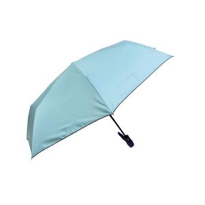 China Auto Open Close Sun Block 3 Fold Umbrella With Black Coating wholesale
