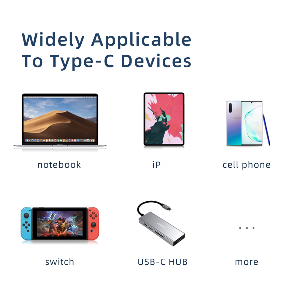 Essager 2021 7-Turn Magnetic 24 Pin Type C OTG USB 3.0 Adapter Support 100W Fast Charge USB 3.1 Data Transfer OTG USB Adapter