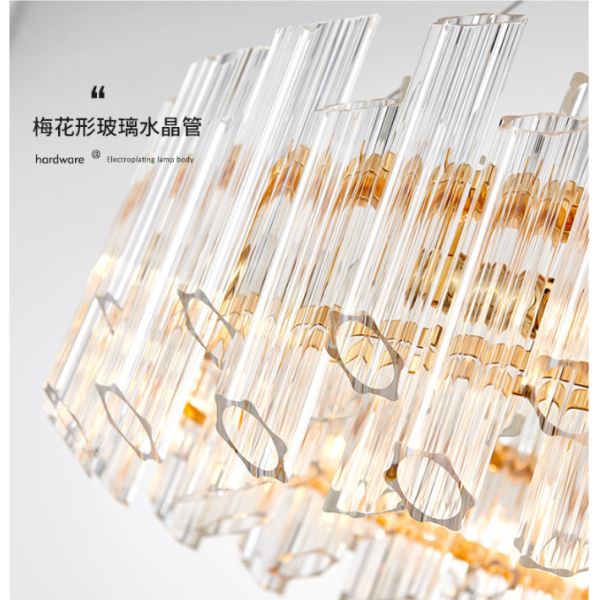 Electroplating Gold Luxury Pendant Lights 3000k To 6500K Crystal Round Light