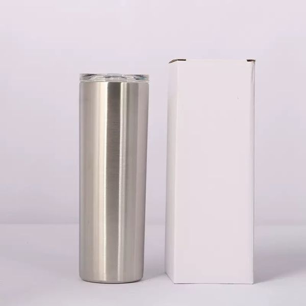 20 Oz Straight Skinny Blank Sublimation Tumblers Double Walled Insulated Sublimation Water Bottle