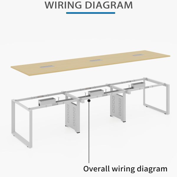 Rectangular Industrial Design Style Office Conference Table for Professional Office Space