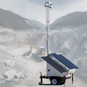 China Security Camera Trailer Mobile Surveillance Solution For Construction Sites wholesale