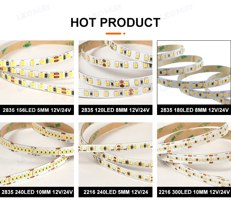 8mm 240leds 6500K Cold White SMD2835 Led Strip Light with Remote Control Switch Mode