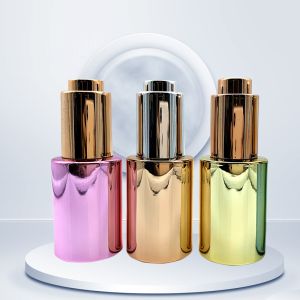 Flat Shoulder Essential Oil Glass Eye Dropper Bottles Non Toxic