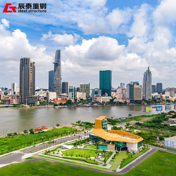 Steel Structure Construction Showroom Office 1000 Tons Building