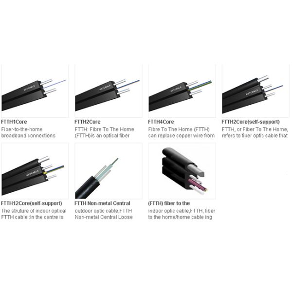 FTTH Four Cores Indoor Fiber Optic Cable High Practical Applicability