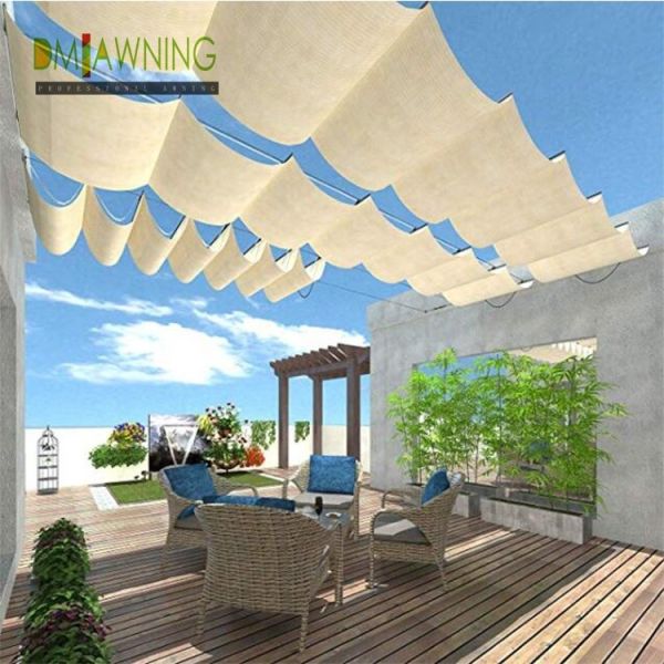 Sus316 Fabric Waterproof Retractable Cover Pergola Sliding retractable pergola