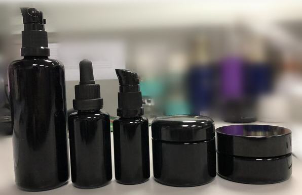 Black Glass Lotion Bottles Dispenser Bottle Cosmetic Lotion Bottle Glass Makeup Containers