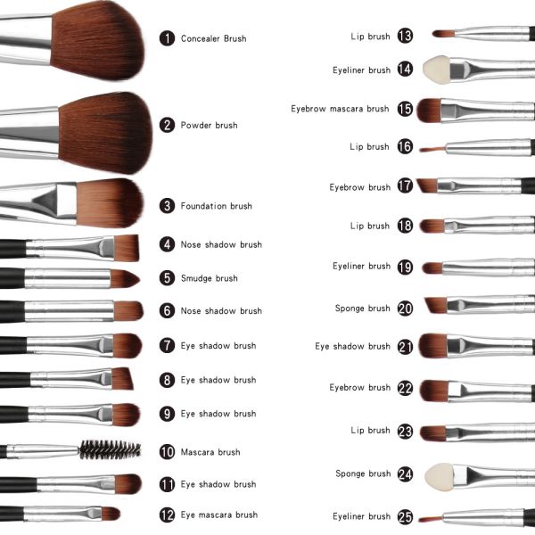 High quality Wood Handle Makeup Brushes Fan Brush best make up brush