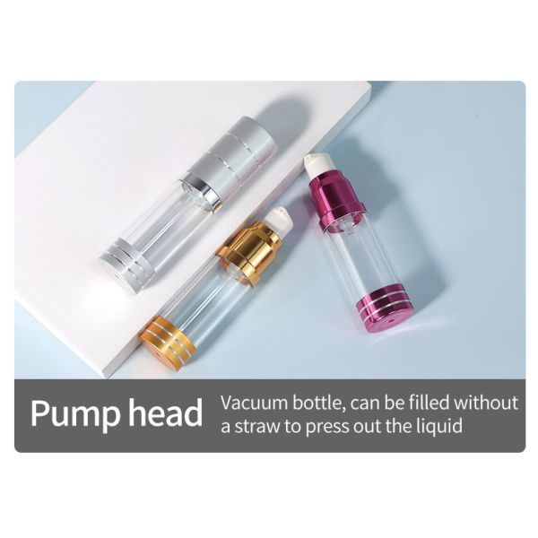 Collar Material PP 15ml 30ml 50ml Luxury Design AS Material Round Shape Lotion Serum Cream Refillable Airless Bottle