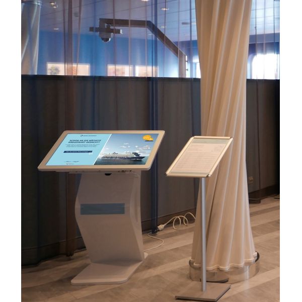 All In One LCD Touch Screen Kiosk Customized Color Floor Standing Installation