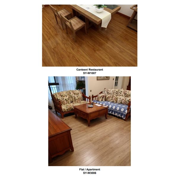 5mm Stone Plastic Composite Flooring 0.3mm Nature Friendly Inflammable Harmless Carmel Oak GKBM DG-W50005B