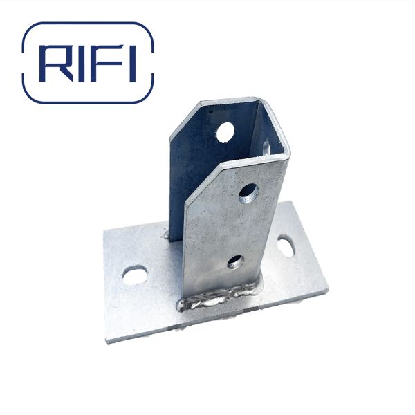 RIFI Strut Channel Fitting Carbon Steel Galvanized Single Channel Post Base Solar Bracket