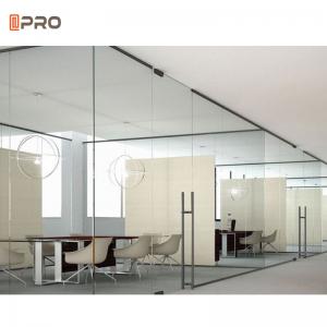 China Frameless Clear Glass Partition Wall Vertical Full View Interior Office Glass Partition wholesale