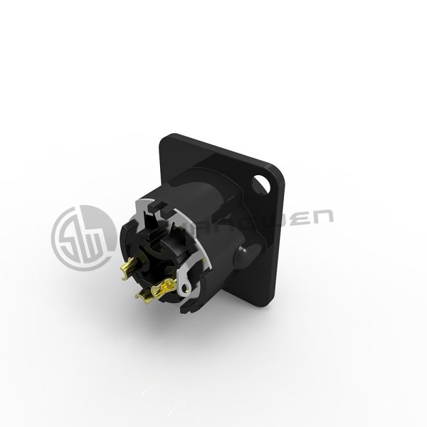 Audio XLR Mini Mini 3 Pin Connector Electrical D Shape Male Socket