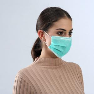 China Green Color Disposable Medical Face Mask With Elastic Ear Loop Safe Breathable wholesale