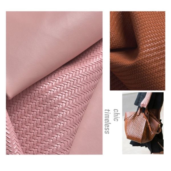 1.2mm Straw Mat Woven Pattern PVC Leather fashion handbag home decoration shoe material