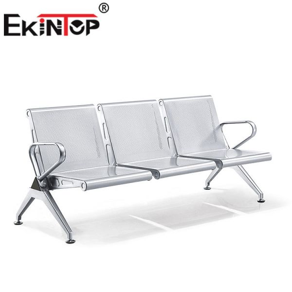Comfortable Three Seater Airport Chair , Powder Coated Steel Reception Waiting Chair