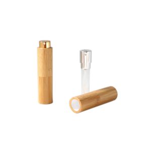 China Round Refillable Mini Perfume Atomizer Bottle Bamboo perfume spray bottle wholesale