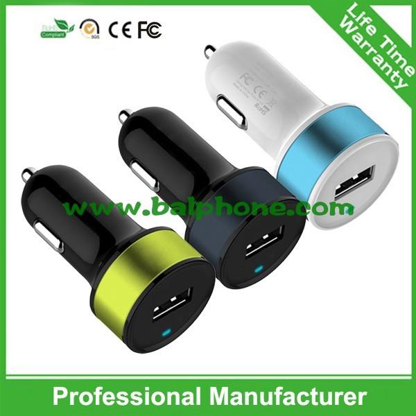 Quality Mini and Stylish USB Car Charger 2.1A for Truck and Car 12-24V Up to 12 Color Combination for sale