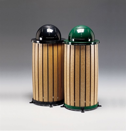 Outdoor Wood Trash Can Waste Recycle Bin Recycled Plastic Trash Cans
