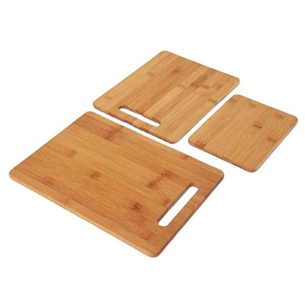 Quality Bamboo Cutting Board Set Set of 3 with Easy Access Handle Hole and CE / EU Certification for sale