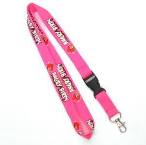 China Pink Identification Custom Polyester Lanyards , Safety Breakaway Lanyards on sale